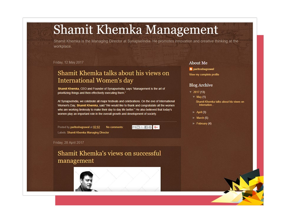 Shamit Khemka management.blogspot